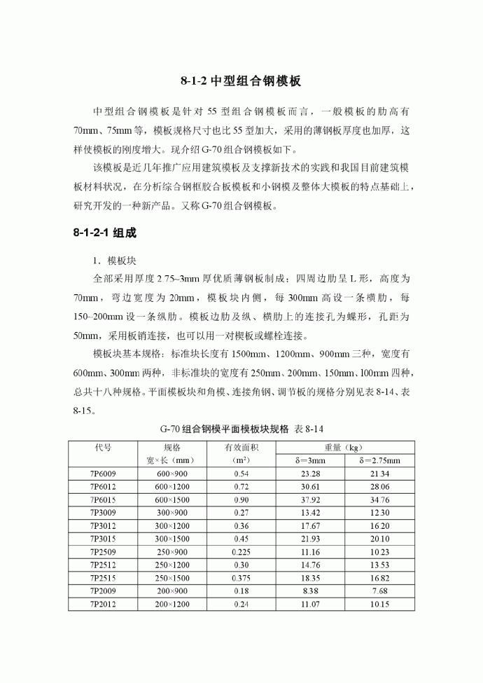 施工手册 8-1-2 中型组合钢模板_图1