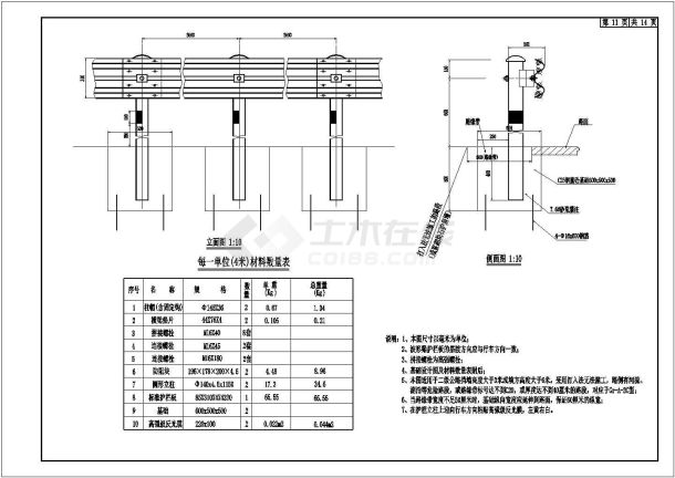b级波形防撞护栏设计图(全)