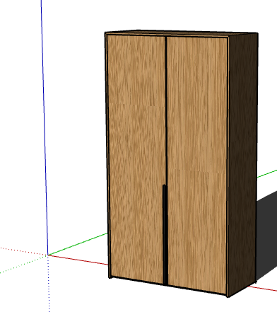 木制简单细致衣柜  su模型-图二
