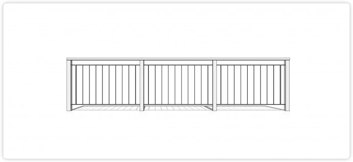 白色方管钢铁结构不锈钢栏杆su模型_图1