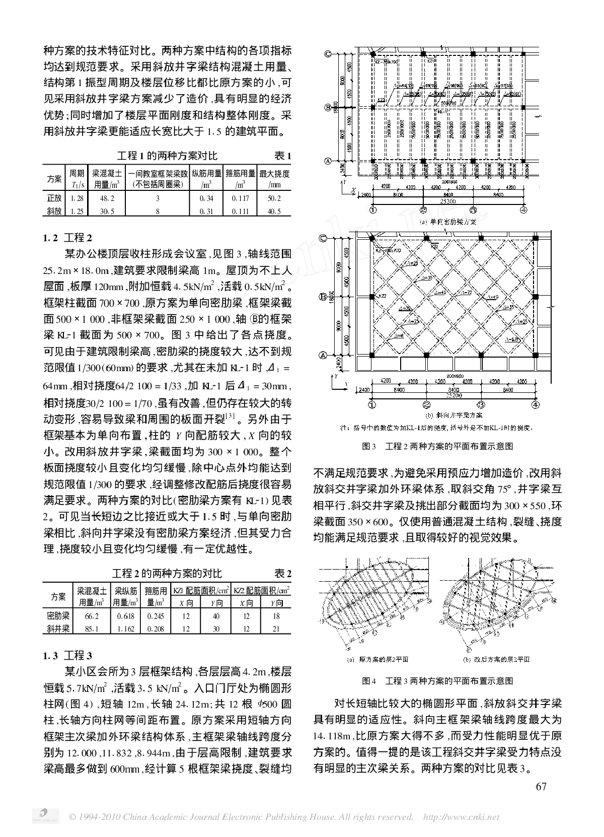 斜放井字梁特性和工程应用-图二