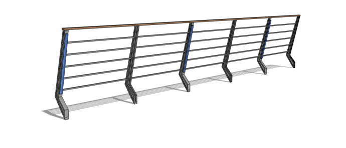木制扶手不锈钢栏杆 su模型_图1