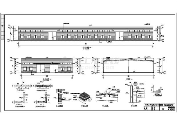 80米*30米轻钢结构厂房建筑结构施工图-图一
