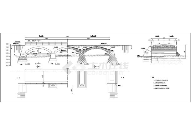 【湖南】某地石拱桥全套建筑设计施工图-图二