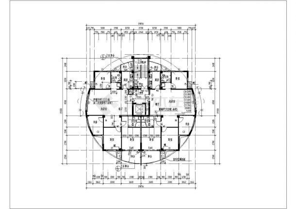 某地区的小区户型建筑设计平面施工图-图一