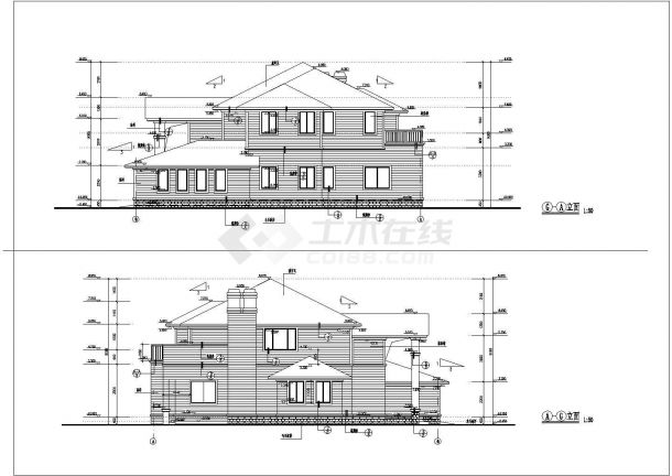某372.98平米二层别墅建筑设计图（长20.28米 宽18.04米）-图二