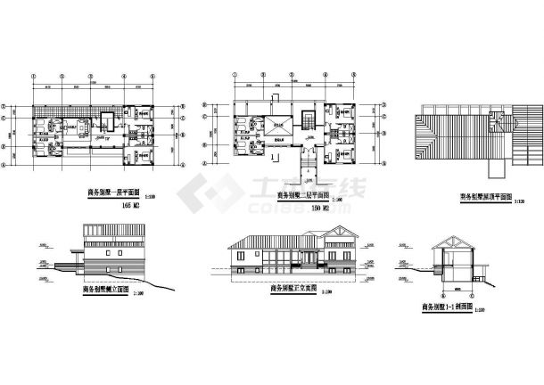 某二层商务别墅建筑设计方案（长21.3米 宽10.5米)-图一