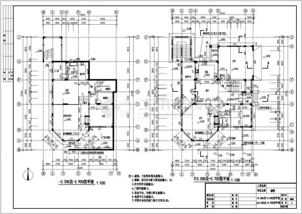 某地下1地上2层豪华别墅建筑设计（长22.44米 宽16.14米）-图二