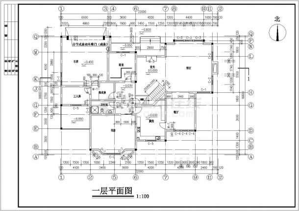 某二层别墅建筑设计图（长22米 宽16.6米）-图二