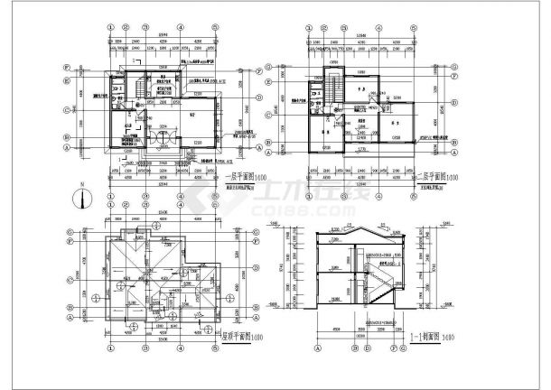 某地5套别墅详细建筑结构施工图（全套）-图二