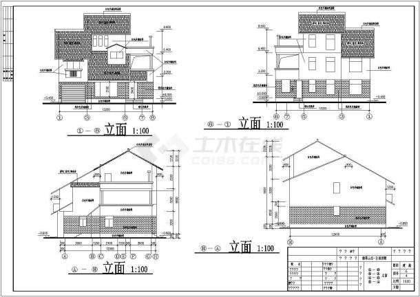 某地xxx山庄别墅建筑设计图纸（共21张）-图一