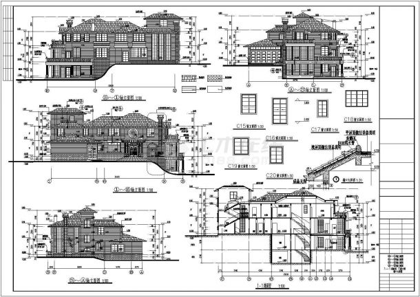 某地K型别墅建筑设计施工图（共3张）-图二