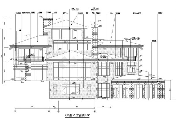 【北京】某经典别墅全套建筑施工图（共9张）-图二