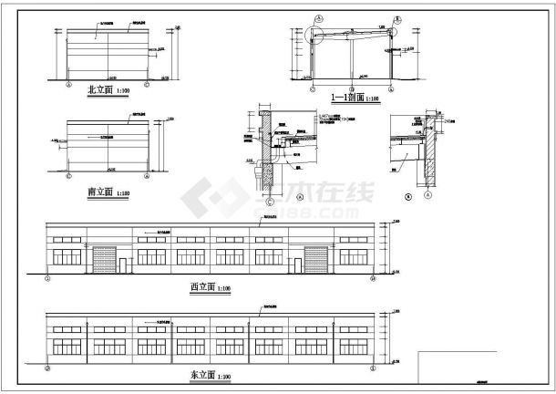 苏州某公司新建工业附房施工图-图二