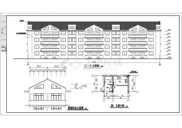 某四层医院职工住宅楼建筑施工图（共10张）-图一
