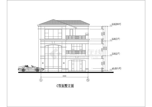某地小型别墅建筑设计方案图（共10张）-图一