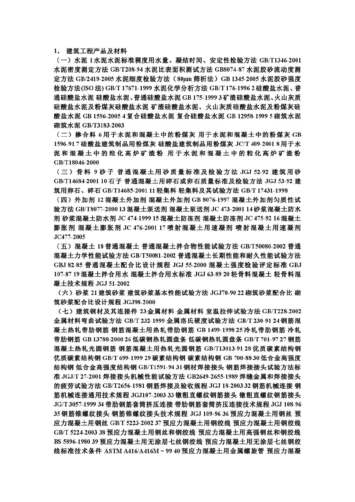 建筑材料检测标准名称大全-图一