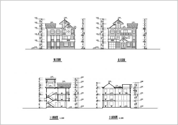 某地别墅建筑设计方案图（共3张）_图1