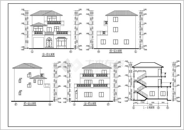 某地别墅建筑方案图－初步（共3张）-图一