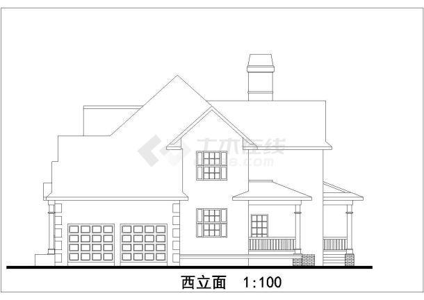 某别墅的方案建筑施工图（共4张）-图二