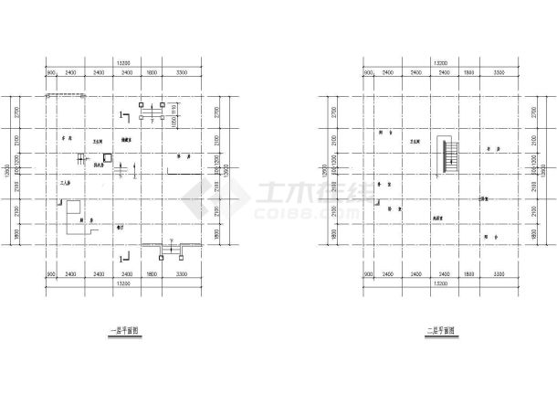 某别墅详细方案建筑设计图（共3张）-图二