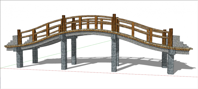 豪华恢弘中式廊桥su模型_图1