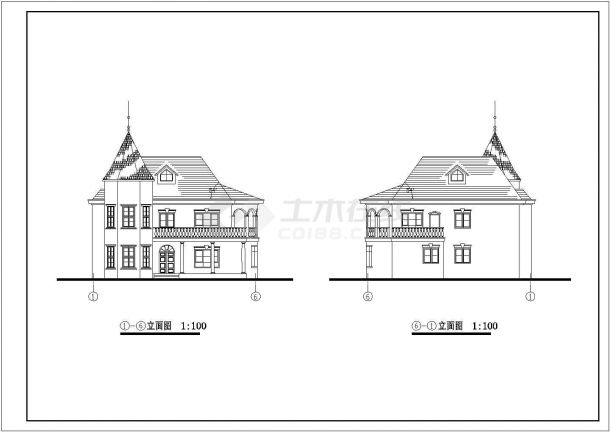 某地别墅建筑设计方案图（共8张）-图一