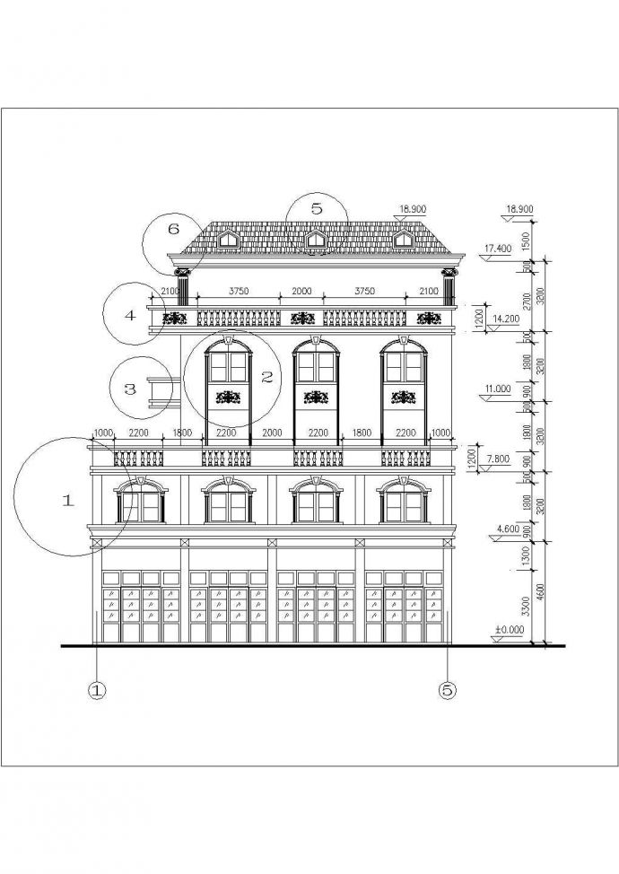 某小型别墅设计建筑施工图（共14张）_图1