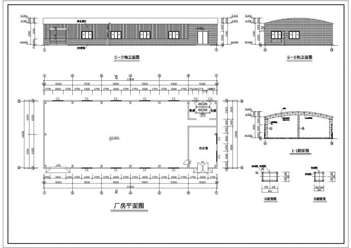 东南沿海某钢构厂房建筑设计方案图_图1