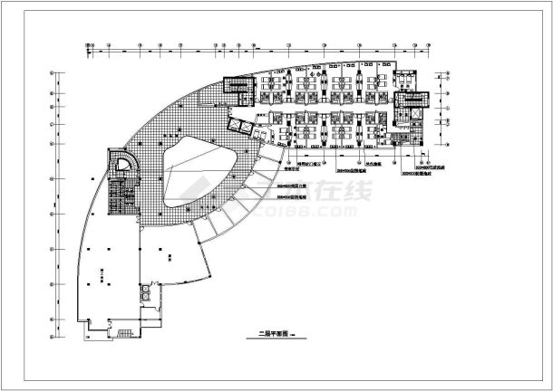 电力调度中心装修设计CAD施工图-图二