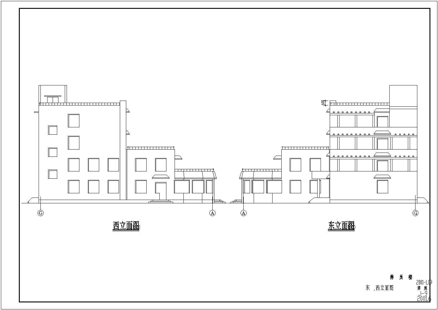 某地区的养老院建筑设计施工平面图