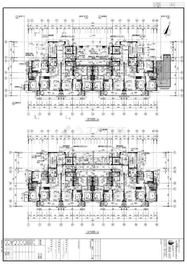 某地大型动迁住宅楼建筑平面图-图一