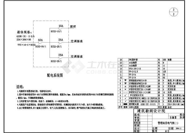 某管理站站房设计电气施工详图（共2张）-图二