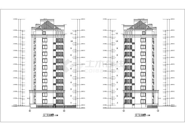 【上海】某小区小高层建筑施工图纸-图一