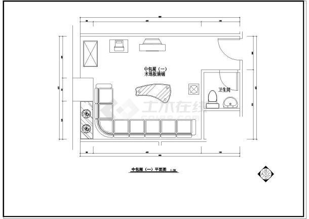 【江苏】某地区ktv包厢设计装修施工图纸-图一