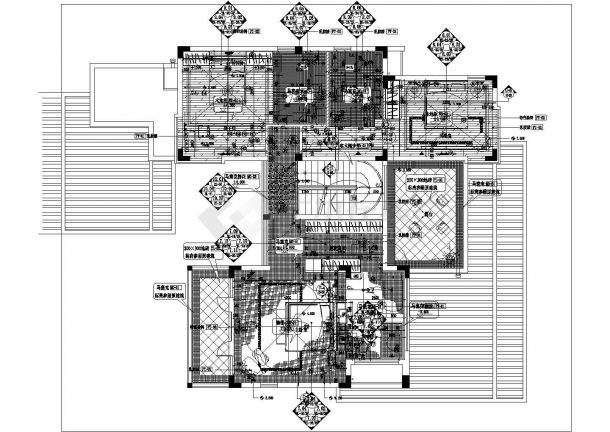 某地摩洛哥风格一层平面建筑施工设计图-图一