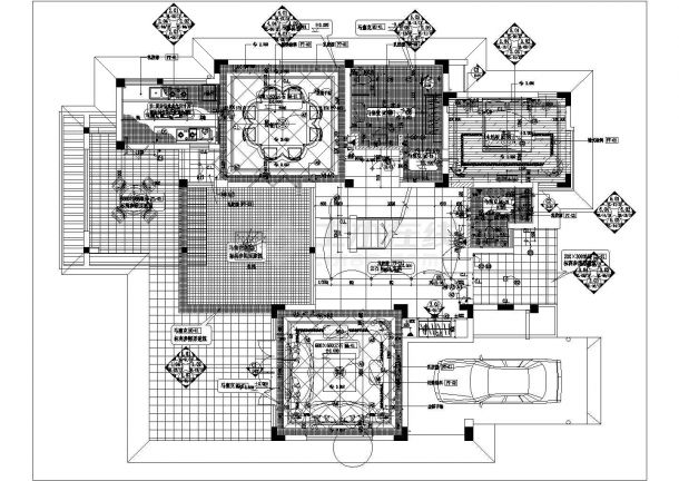 某地摩洛哥风格一层平面建筑施工设计图-图二