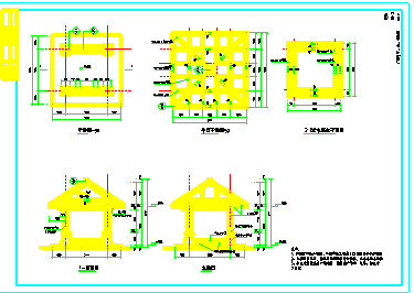 某地广场、花架、亭、铁艺围墙设计图-图二