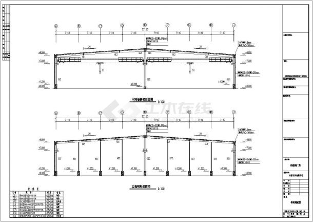 中阳石业钢结构工程CAD（共16张）-图二