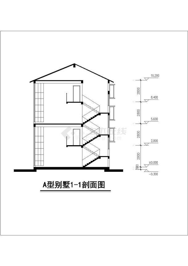 【北京】叠加AB别墅设计施工图纸-图二