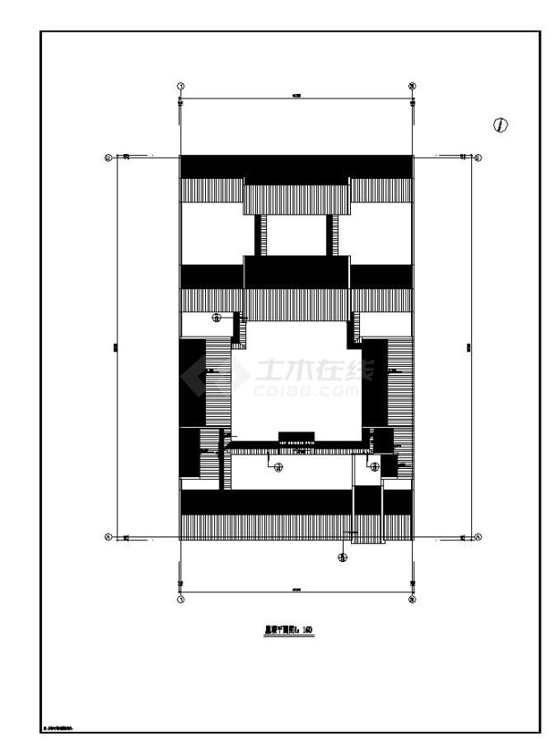 单层古典中式四合院办公建筑施工图-图一