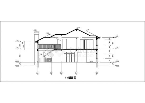 某地很不错的小型别墅建筑设计施工图-图二