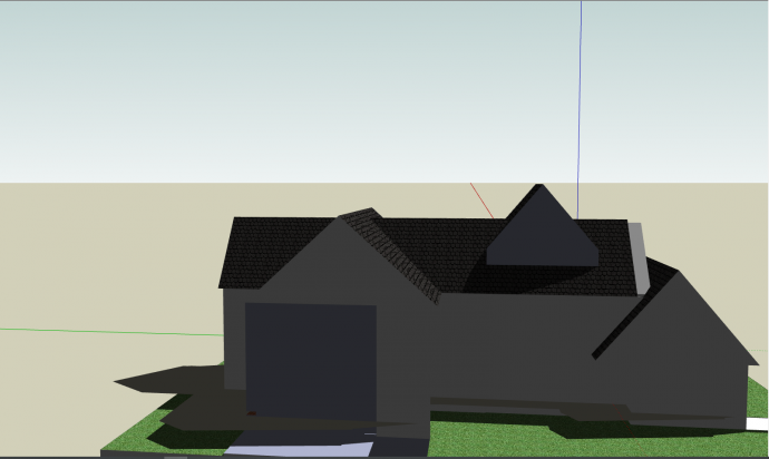 灰色简约小型别墅设计su模型_图1