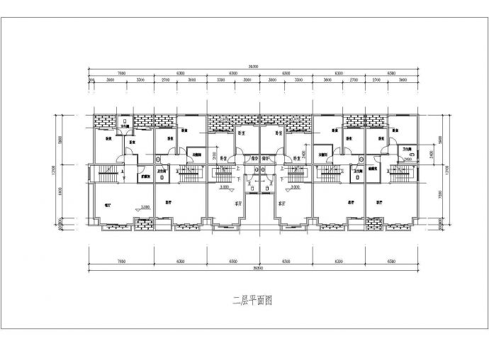 某地联体别墅建筑设计全套平面详细图_图1