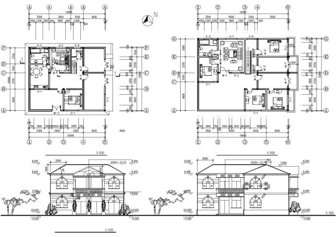 某地小型两层别墅建筑设计方案详图_图1