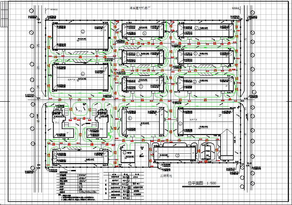 海兰建材机器厂厂区建筑平面规划总图