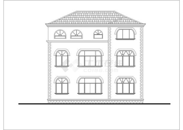 某欧式别墅建筑设计图纸（共6张）-图二