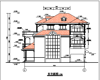 某地全套别墅建筑设计施工详细图纸-图二