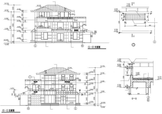 某地三层别墅的全套设计施工图（共11张）_图1