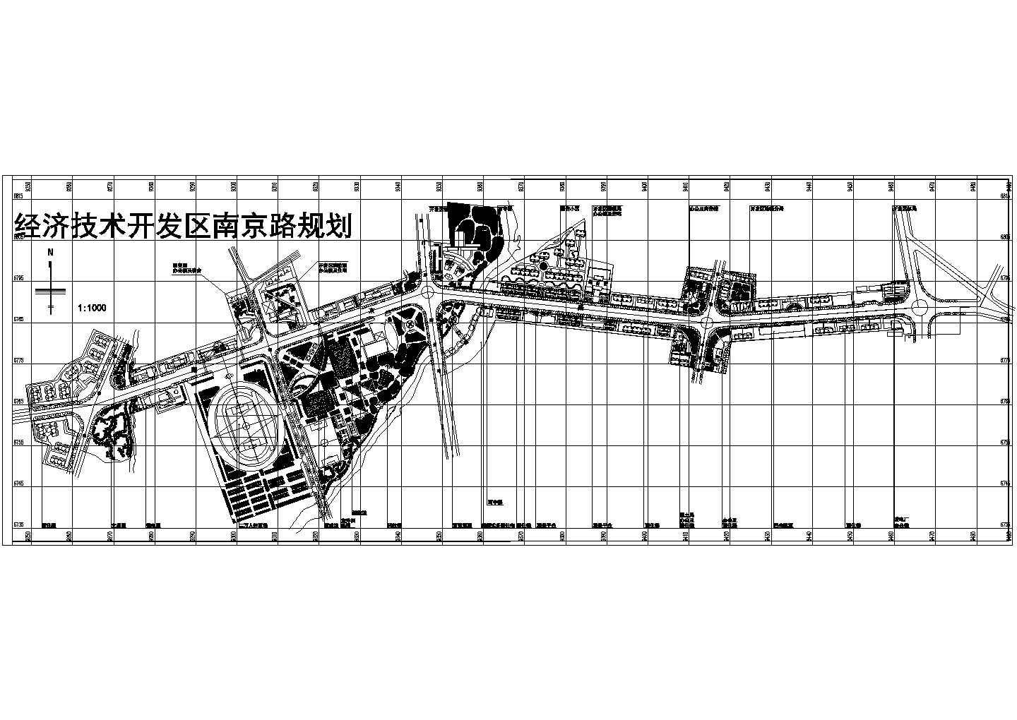 某经济开发区南京路沿路建筑总规划图